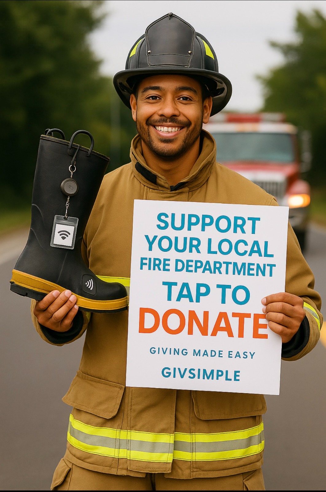 Badge holder and retractable clip with GivSimple branding